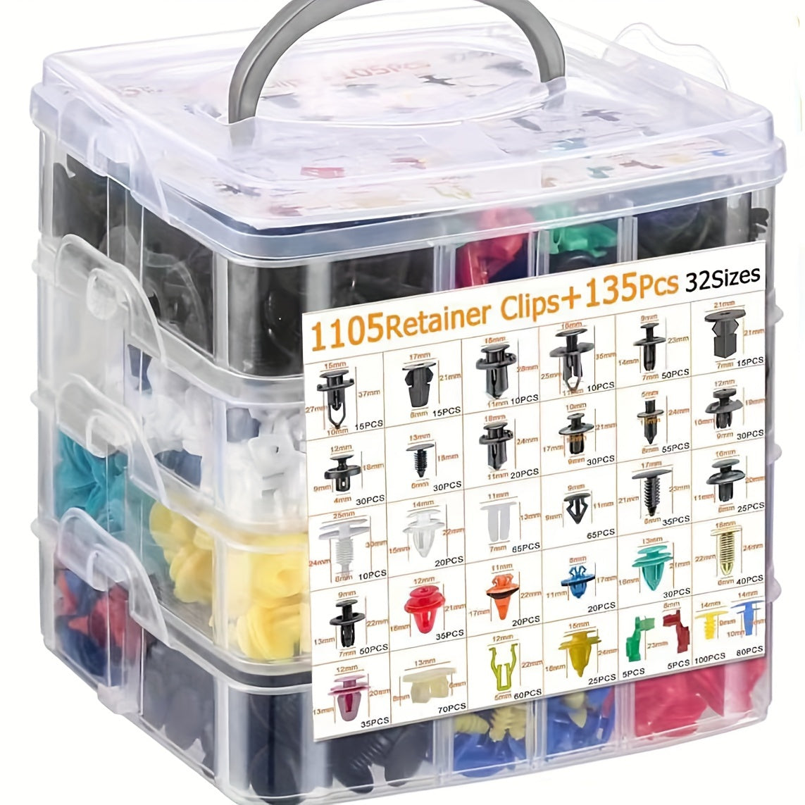 Universal Car Body Clips 1105pcs Assorted Plastic Retainers